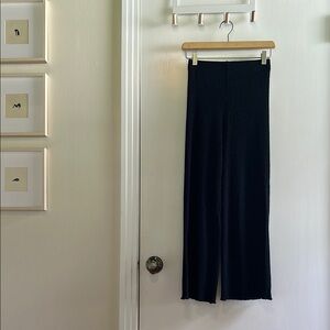Aritzia: Wilfred Seersucker Black Straight Leg Pants